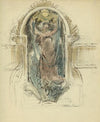 Study drawing for mural of woman, no. 2