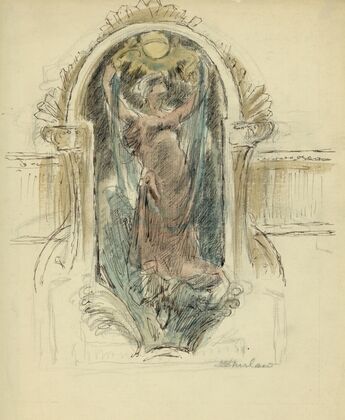 Study drawing for mural of woman, no. 2
