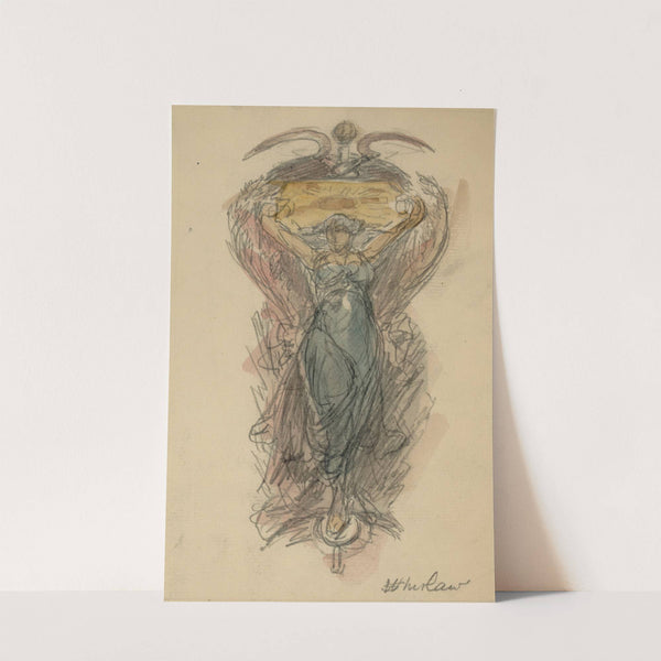 Study drawing for mural of woman, no. 3 by Walter Shirlaw