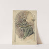Study drawing for mural of woman reading by Walter Shirlaw