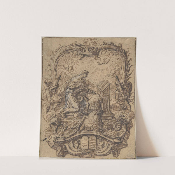 Study for a Decorated Initial A with the Annunciation by Gilles-Marie Oppenord