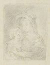 Study for a painting of Ewa Brzostowski nee Chreptowicz with daughter Izabella, II (1791)