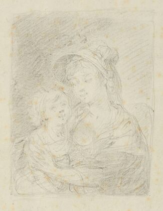 Study for a painting of Ewa Brzostowski nee Chreptowicz with daughter Izabella, II (1791)