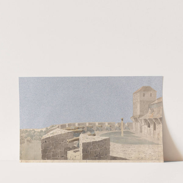 Study for a Stage Set; a Fortress with Cannon and Buildings by Michael Angelo Rooker