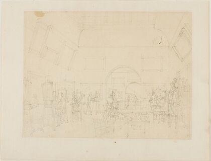 Study for British Institution, Pall Mall, from Microcosm of London (c. 1808)