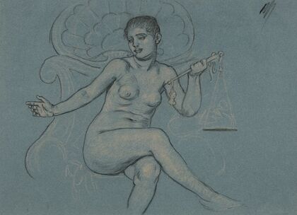 Study for central figure in Corrupt legislation
