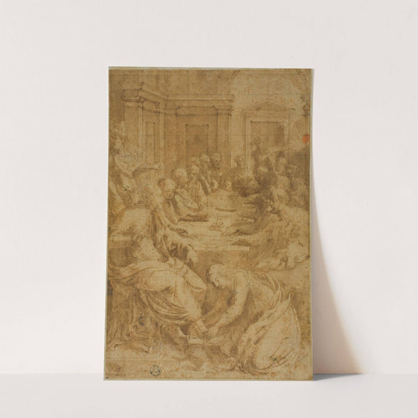 Study for Christ and the Magdalene in the House of Simon by Circle of Giovanni Battista Bertani