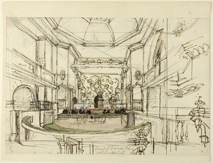Study for Court of Common Pleas, Westminster Hall, from Microcosm of London