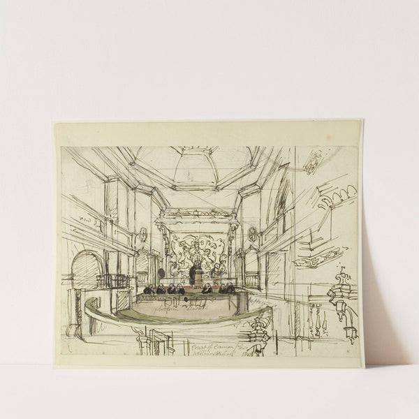 Study for Court of Common Pleas, Westminster Hall, from Microcosm of London (1807) by Augustus Charles Pugin