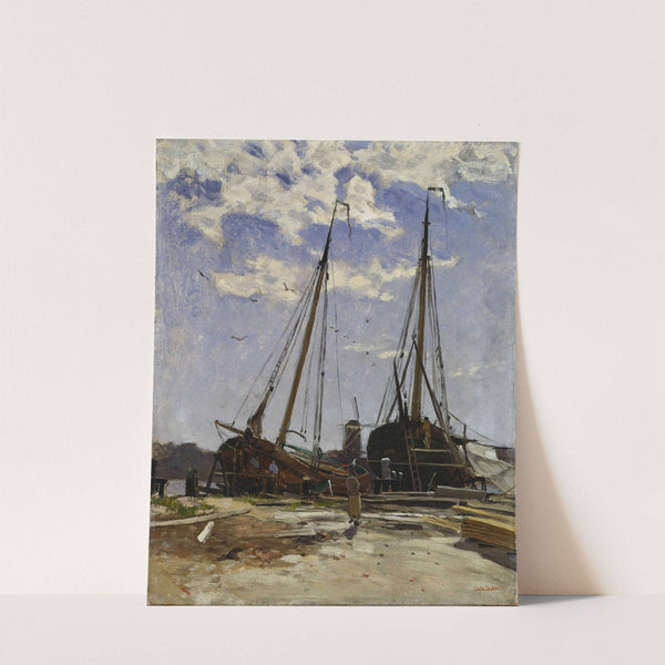 Study for Dordrecht Harbour, 1880, Göteborgs konstmuseum by Carl Skånberg