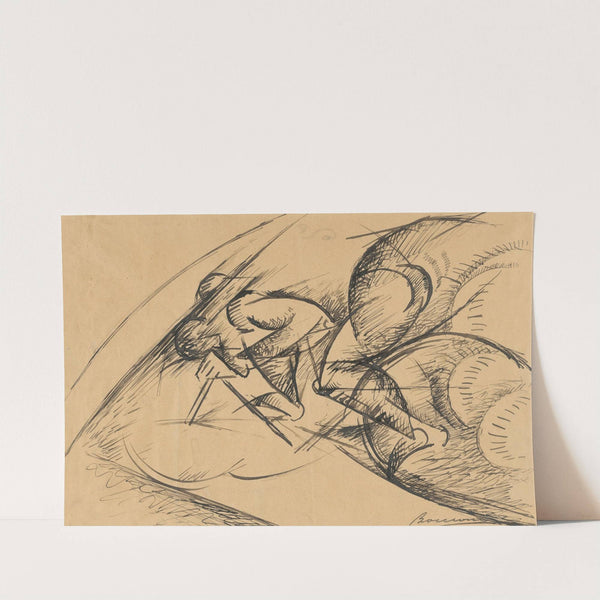 Study for Dynamic Force of a Cyclist I by Umberto Boccioni