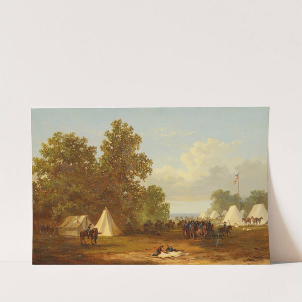 Study For ‘encampment Of Colonel Rush’s Cavalry Lancers’ ( circa 1862) by Xanthus Russell Smith