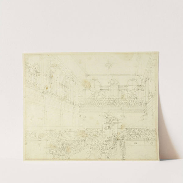 Study for Foundling Hospital, the Chapel, from Microcosm of London (c. 1808) by Augustus Charles Pugin