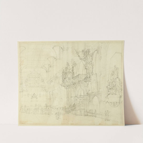 Study for Guild Hall, from Microcosm of London (c. 1808) by Augustus Charles Pugin