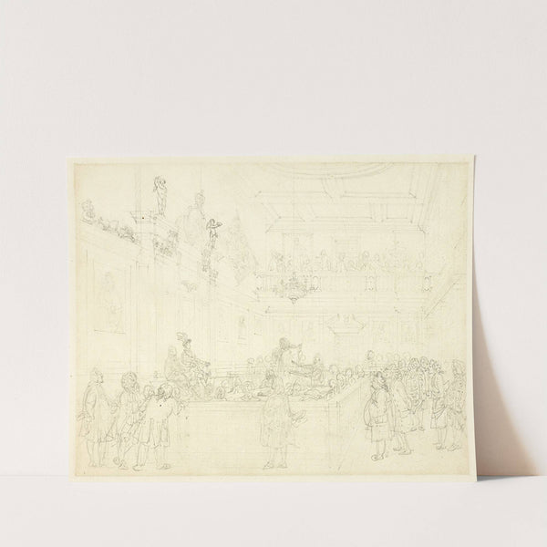 Study for Herald’s College, The Hall, from Microcosm of London (c. 1808) by Augustus Charles Pugin