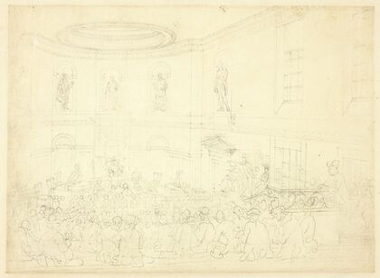 Study for India House, the Sale Room, from Microcosm of London