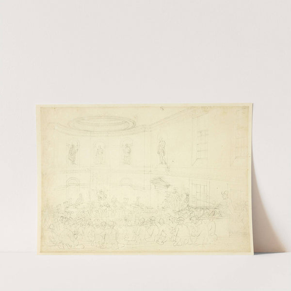 Study for India House, the Sale Room, from Microcosm of London (c. 1809) by Augustus Charles Pugin
