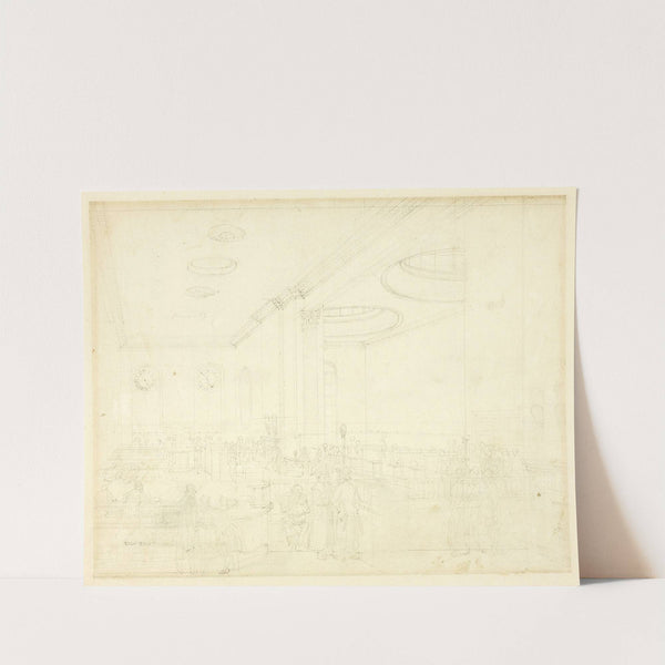 Study for Lloyd’s Subscription Room, from Microcosm of London (c. 1809) by Augustus Charles Pugin