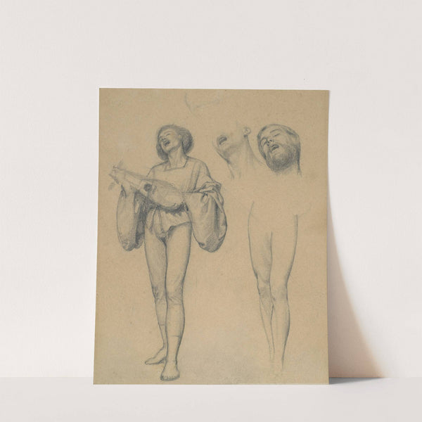 Study for male figure in engraved illustration to Amor Mundi by Frederick Sandys