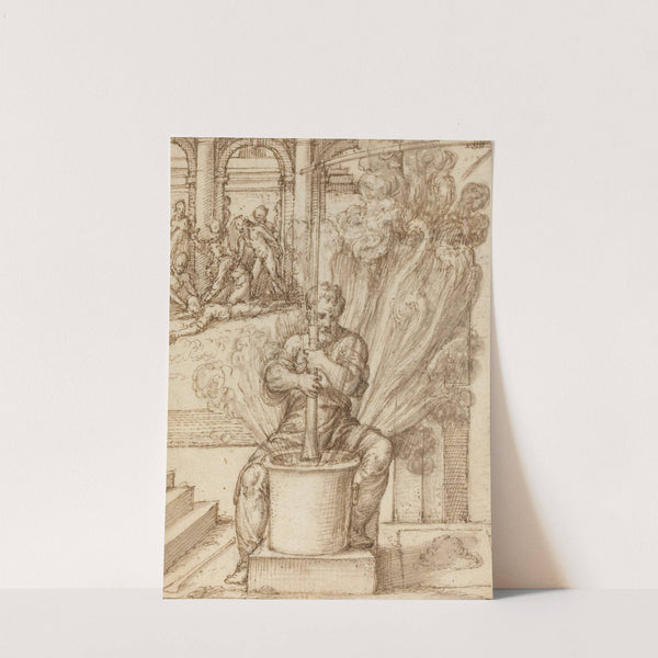 Study for Man Making an Explosion by Giulio Bonasone