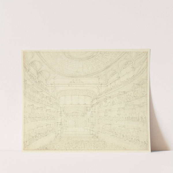 Study for New Covent Garden Theater, from Microcosm of London (c. 1810) by Augustus Charles Pugin