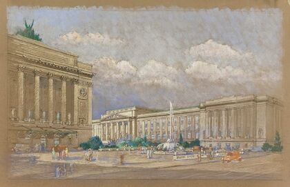 Study for Proposed Music and Arts Center, New York, NY