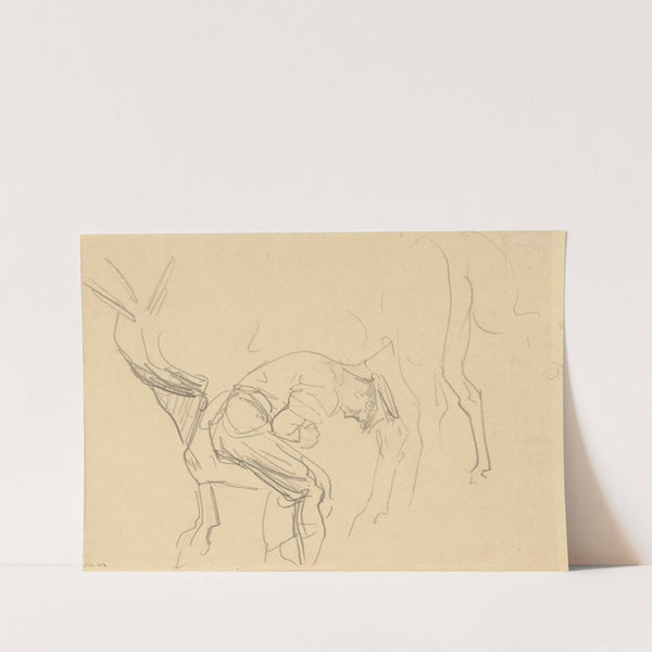 Study for 'Shoeing Calvary Horses at the Front' (verso) by John Singer Sargent