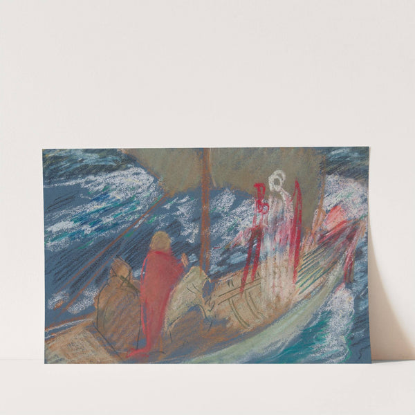 Study for ‘Solomon’s Ship’ in The Quest of the Holy Grail mural series at Boston Public Library by Edwin Austin Abbey