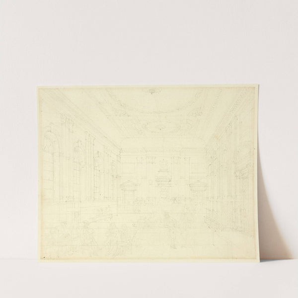 Study for South Sea House, Dividend Hall, from Microcosm of London (c. 1810) by Augustus Charles Pugin