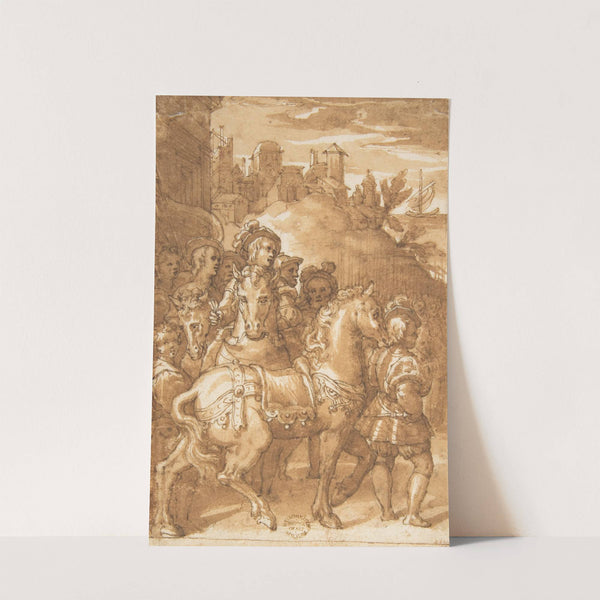 Study for the Armistice between King Francis I of France and Emperor Charles V, fresco in the Palazzo Farnese, Caprarola by After Taddeo Zuccaro