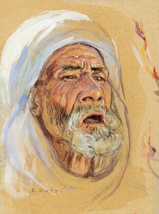 Study For The Central Figure In The Painting; The Procession (Al Massira)