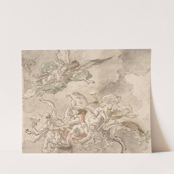 Study for the Fall of Simon Maqus, S. Paolo Maggiare, Naples, 1690 (1690) by Francesco Solimena