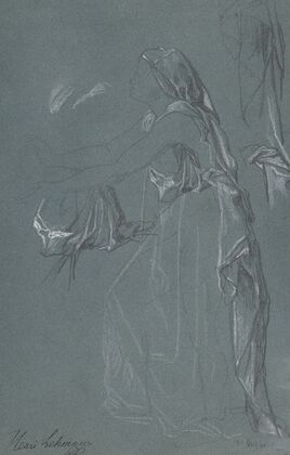 Study for the figure of Sarah in the now-lost painting,Tobias Brings His Bride Sarah to the House of His Father, Tobit,