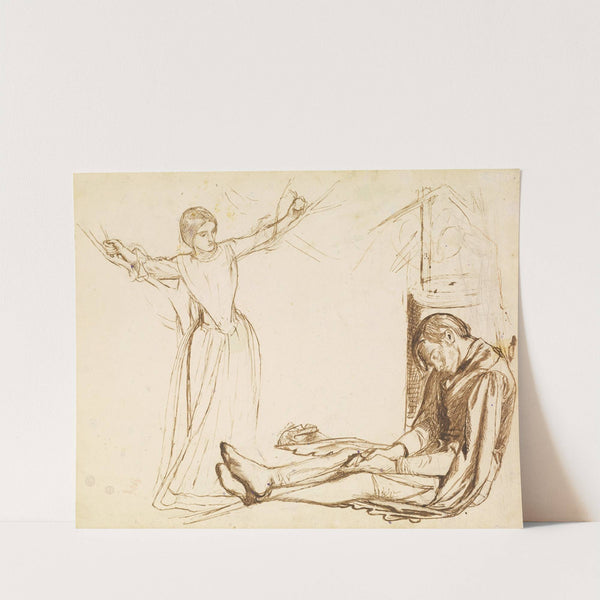 Study for the figures of Guenevere and Launcelot (2002) by Dante Gabriel Rossetti