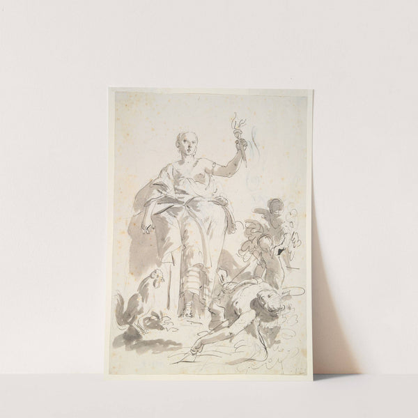 Study for the fresco Industry Triumphing over Idleness, at the Villa Lochi al Biron (ca. 1734) by Giovanni Battista Tiepolo