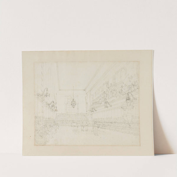 Study for The Hall, Blue Coat School, from Microcosm of London (c. 1808) by Augustus Charles Pugin