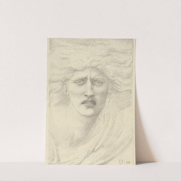 Study for the head of Medusa for ‘The Finding of Medusa’ (1876) by Sir Edward Coley Burne-Jones