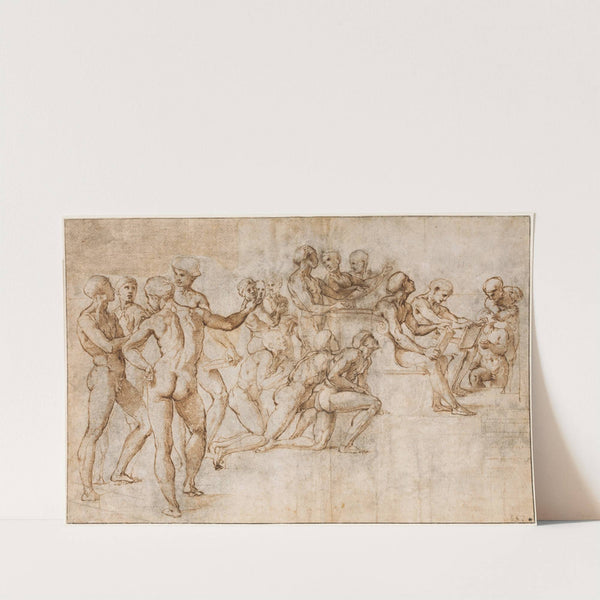 Study for the lower left section of the Disputa by Raphael