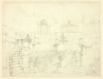 Study for The Magdalen Chapel, from Microcosm of London (c. 1809)