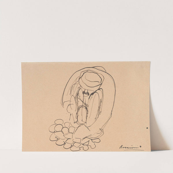 Study for 'The Street Pavers'; Man Laying Paving Stones by Umberto Boccioni