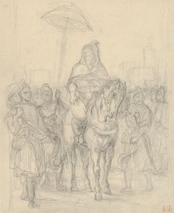 Study for ‘The Sultan of Morocco and His Entourage’ (ca. 1855–56)