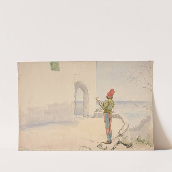 Study for ‘Wandering Minstrel’ (oil painting) (1986) by Edwin Austin Abbey