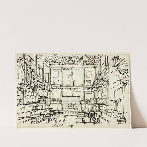 Study for Whitehall Chapel, from Microcosm of London (c. 1809) by Augustus Charles Pugin