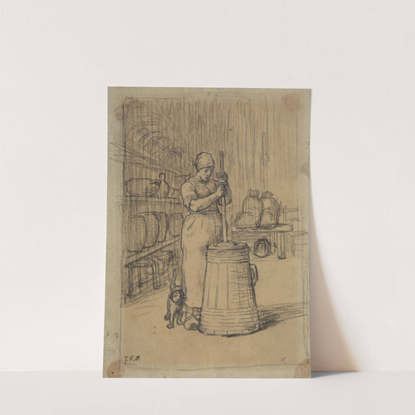 Study for Woman Churning Butter by Jean-François Millet