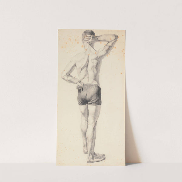 Study from life. (Back view of man in bathing suit) by Elizabeth Berry