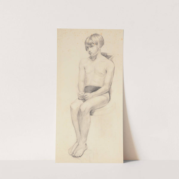 Study from life. (Girl seated in bathing suit) by Elizabeth Berry