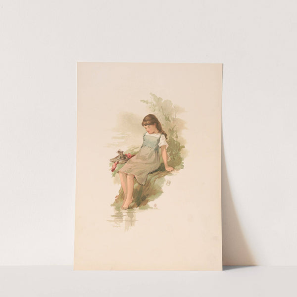 Study. Girl seated on a mossy bank (1886) by Lizbeth Bullock Humphrey