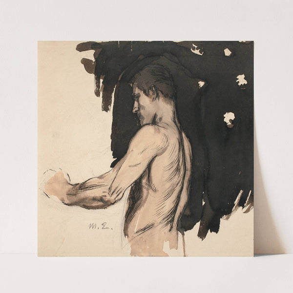 Study, Half-Length Figure of a Naked Man by Magnus Enckell