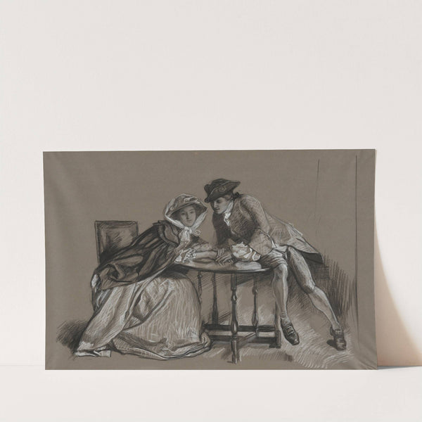 Study. Lady and Gentleman in conversation across a table (1984) by Edwin Austin Abbey