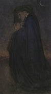 Study. Man in blue cloak, moonlight